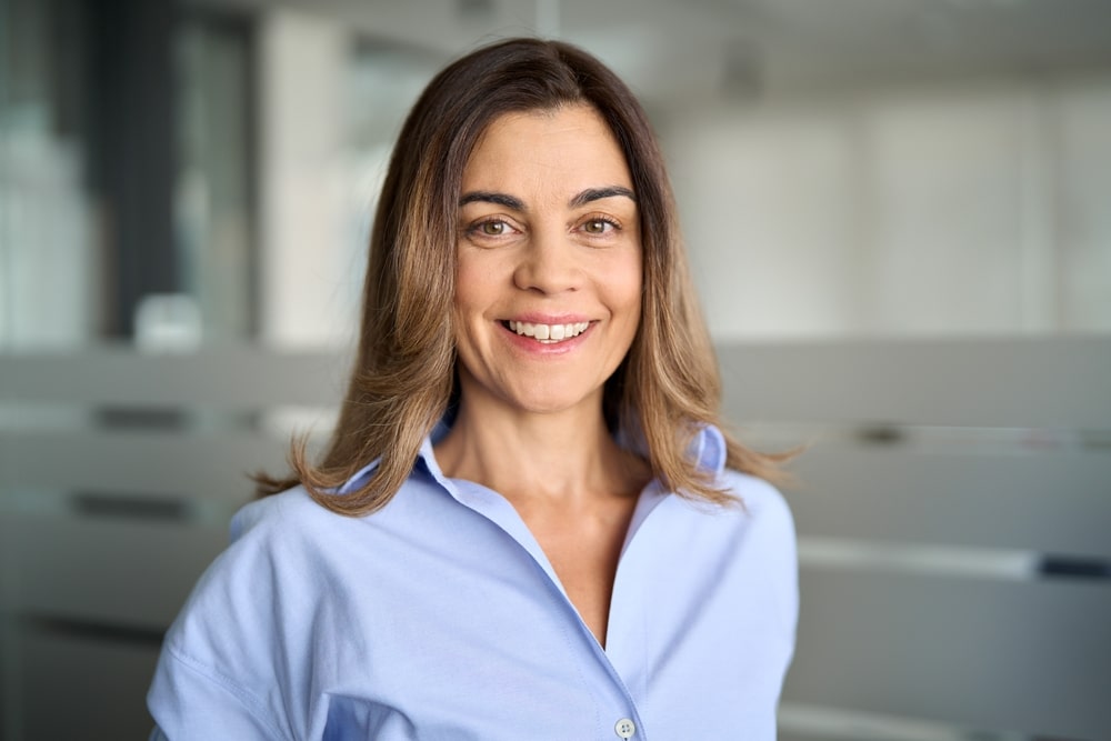 Happy,Middle,Aged,Business,Woman,Attorney,,Smiling,45,Years,Old